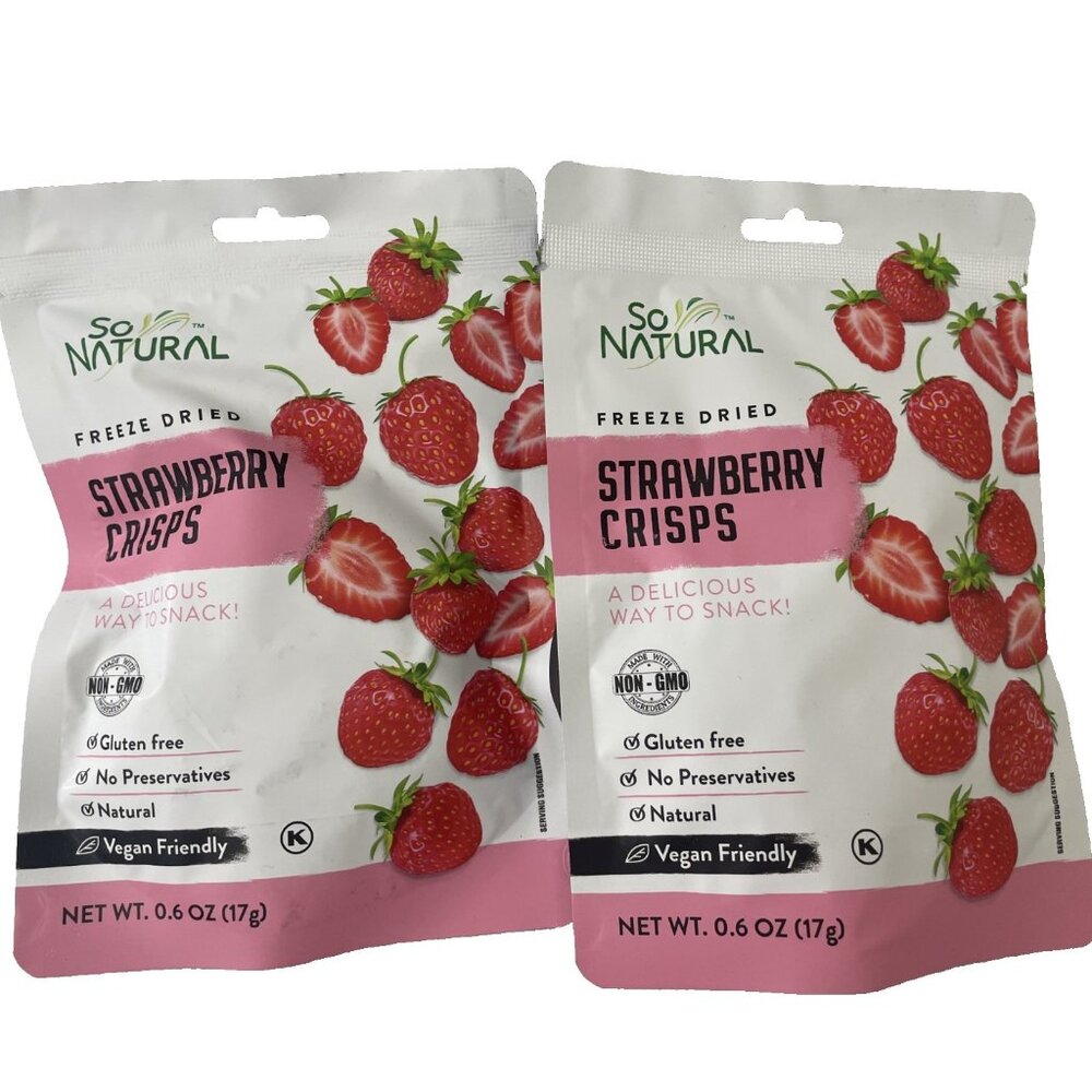 So Natural Freeze Dried Fruit Strawberry Crisps Gluten-Free (Pack of 2) Vegan